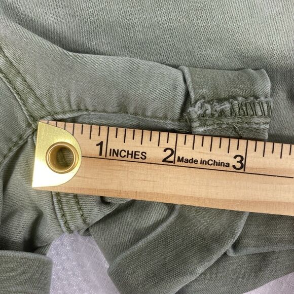 Wax Jean Shorts Womens‎ 3XL Distress Destroyed Roll Up Jorts Military Green - Picture 6 of 10